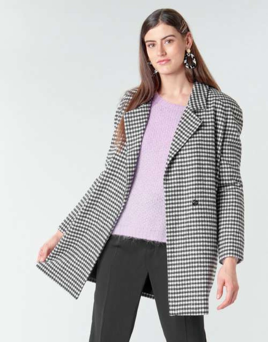 Coats * | Betty London Hot Sale Niver Black / White