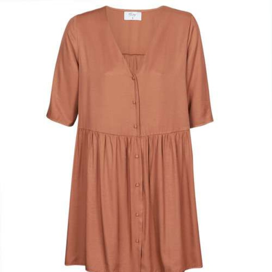 Dresses * | Betty London Cheap Moudene Brown