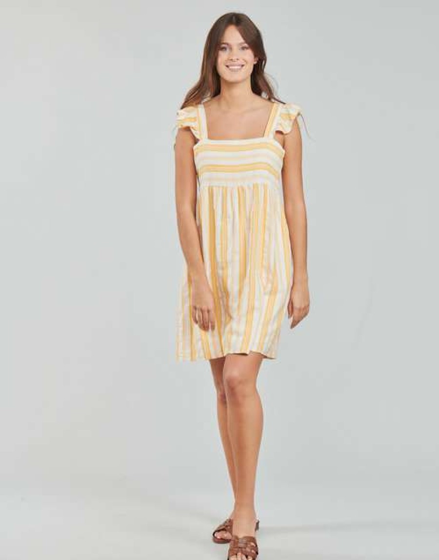 Dresses * | Betty London Lower Prices Bellegambe Yellow / White