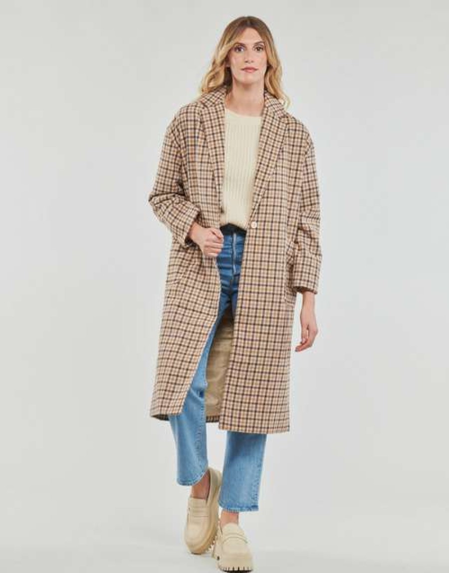 Coats * | Betty London Best-Selling Manfrine Beige / Multicolour