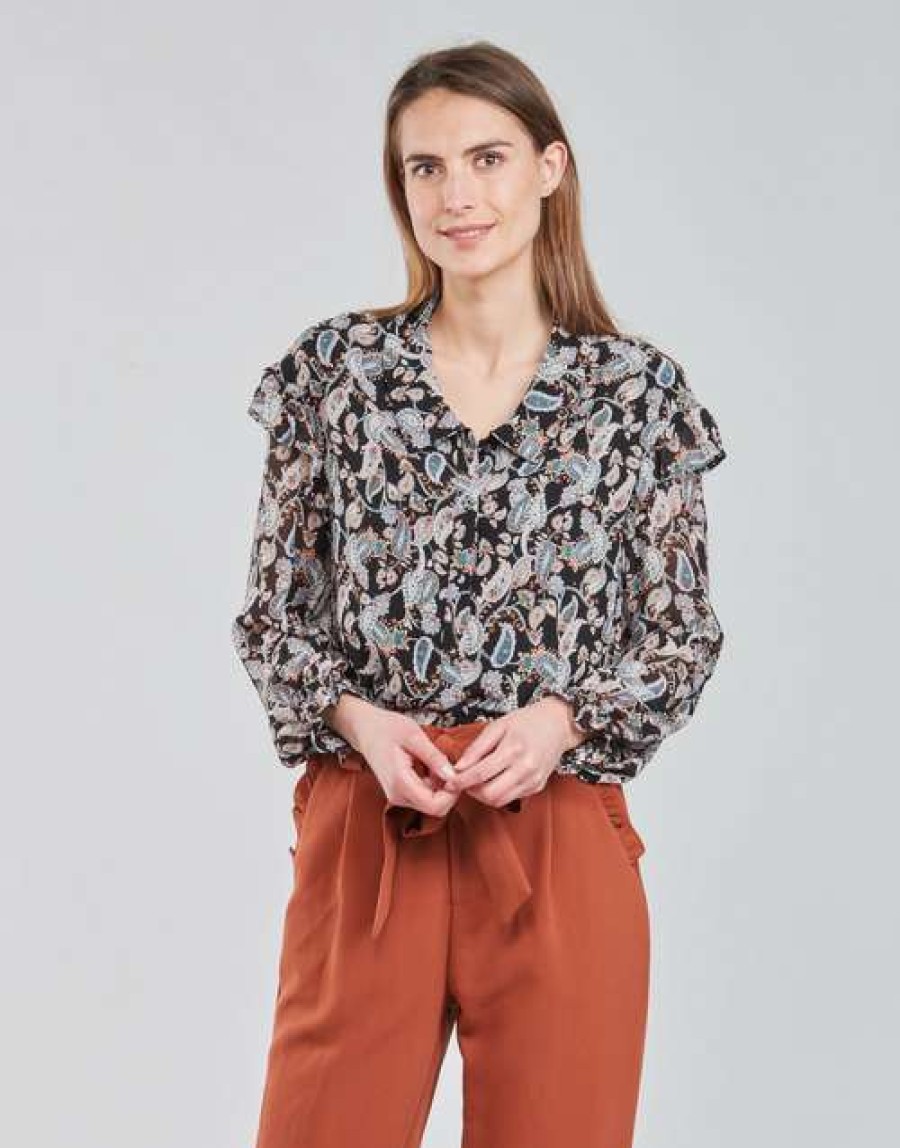 Blouses * | Betty London Wholesale Ocara Black / Multicolour