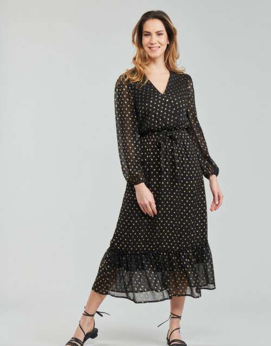 Dresses * | Betty London Fashionable Vilette Black / Gold