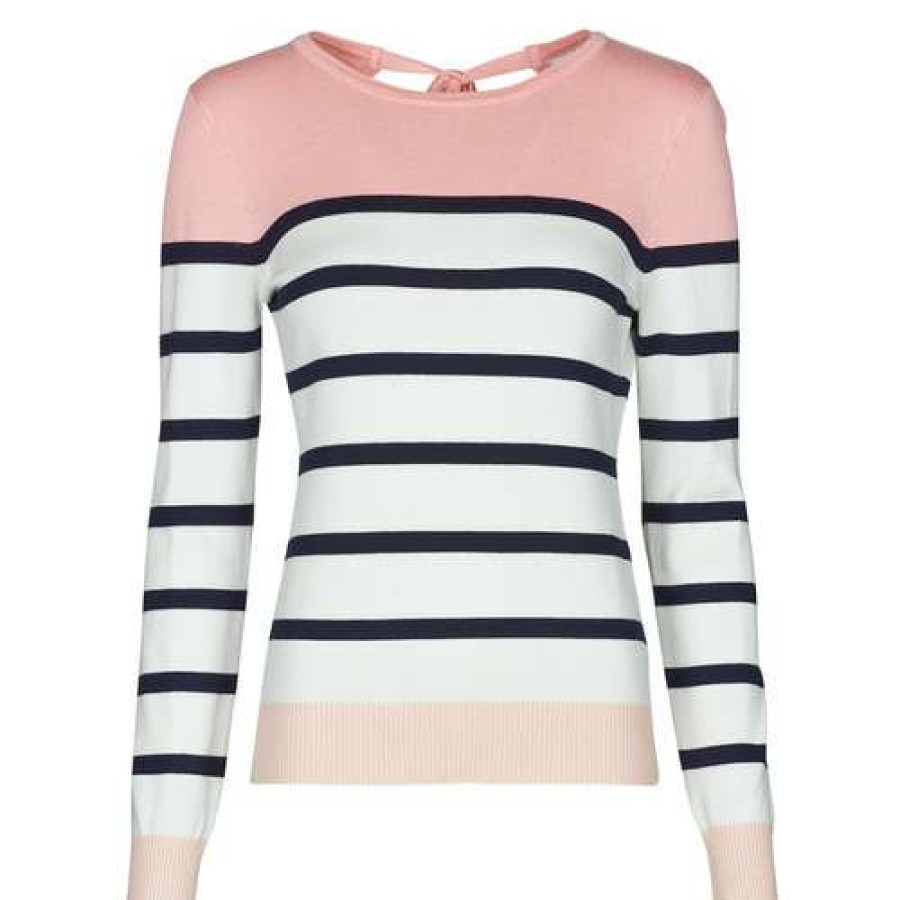 Jumpers & Cardigans * | Betty London Tendy Style Orali Pink / Ecru