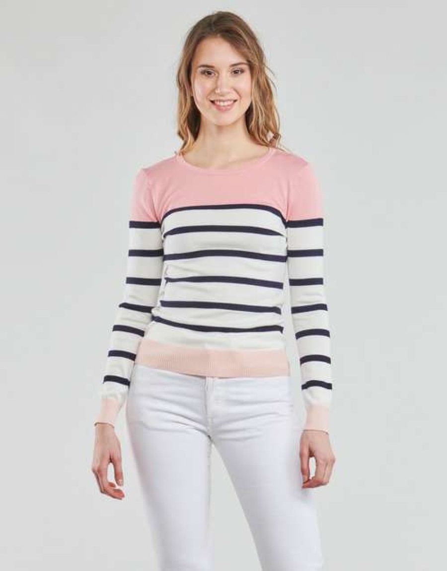 Jumpers & Cardigans * | Betty London Tendy Style Orali Pink / Ecru