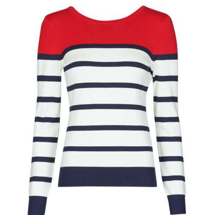 Jumpers & Cardigans * | Betty London Hot Sale Orali Red / Ecru