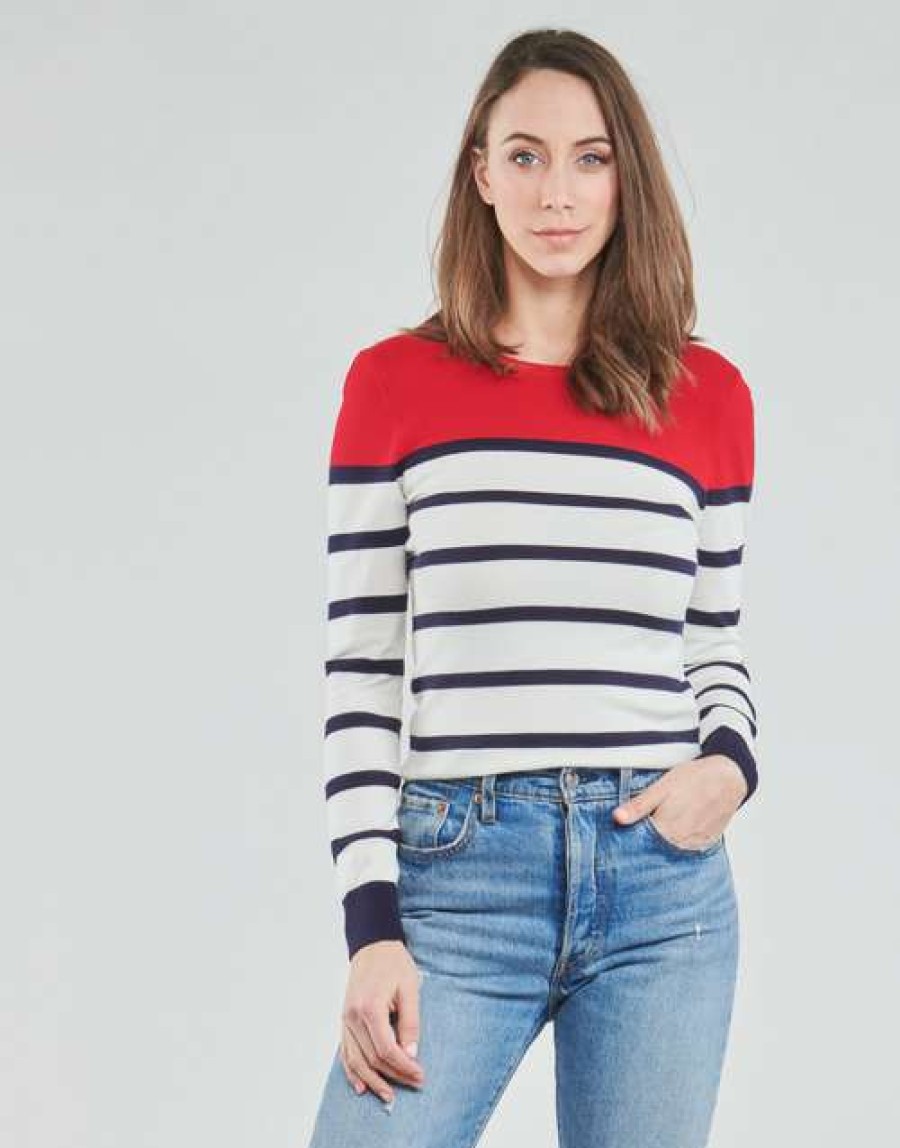 Jumpers & Cardigans * | Betty London Hot Sale Orali Red / Ecru