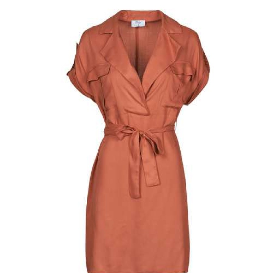 Dresses * | Betty London Clearance Sale Joana Terracotta