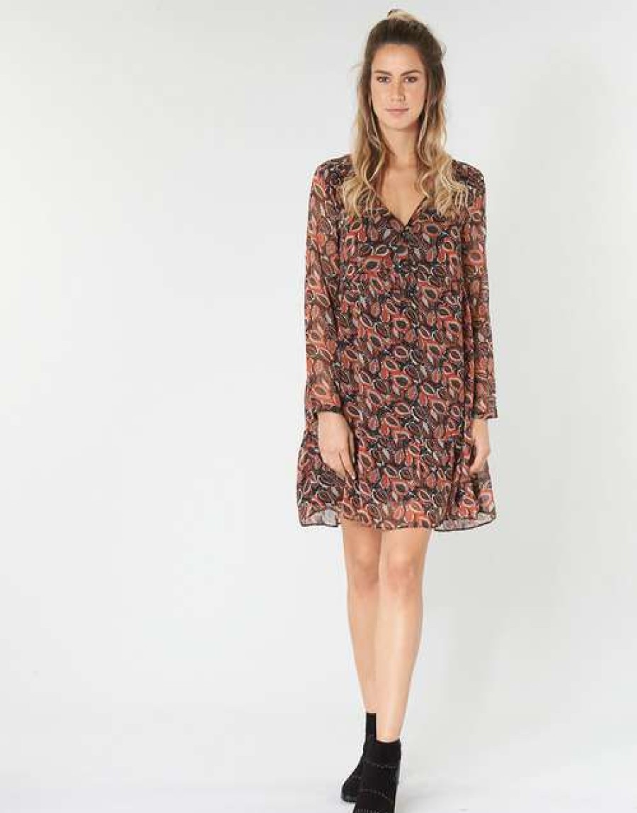 Dresses * | Betty London Cheap Leticia Black / Red