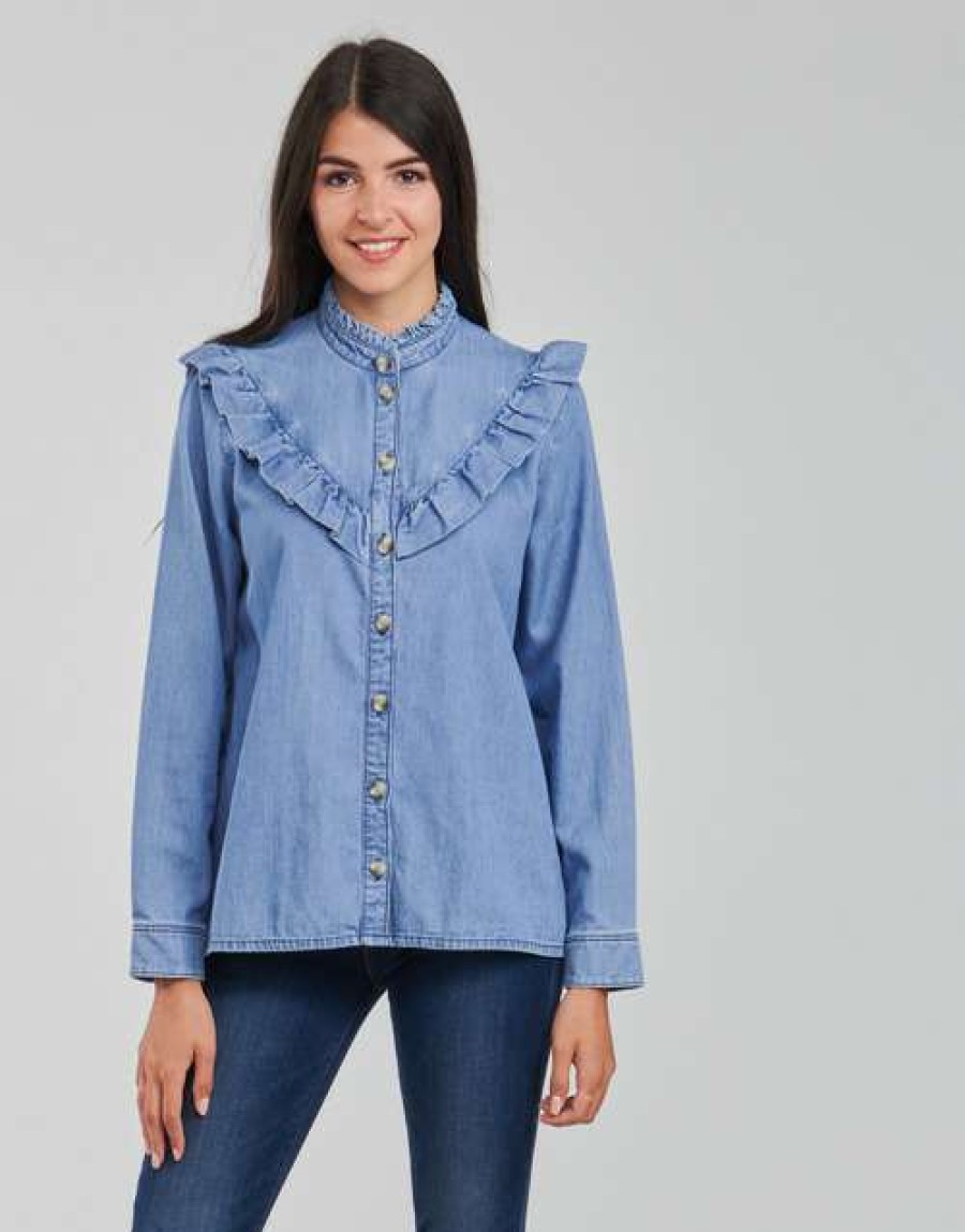 Blouses * | Betty London Top Selling Parfum Blue / Clear