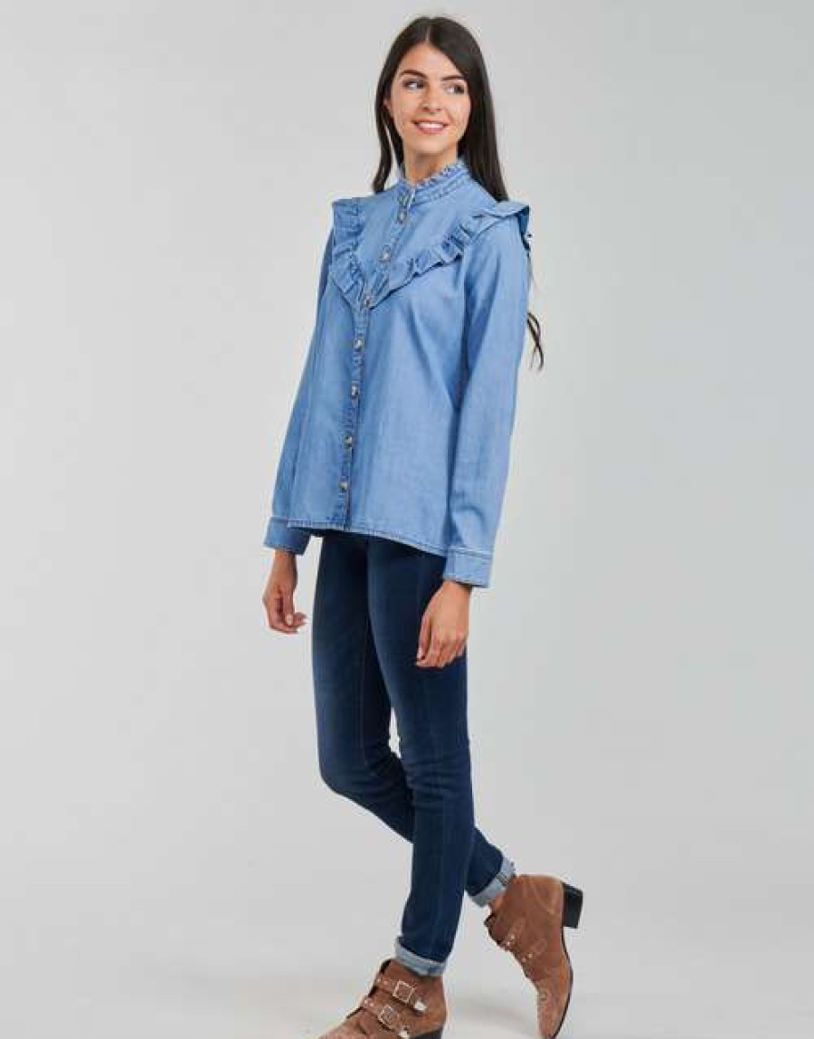 Blouses * | Betty London Top Selling Parfum Blue / Clear